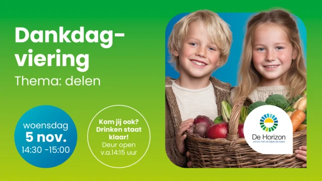 Samen danken, samen vieren! 🙏Op woensdag 5 november vieren wij Dankdag en iedereen is welkom om dit met ons te vieren! Vanaf 14:15 staat er koffie en thee voor u klaar ☕ Om 14:30 start de viering. Tot dan! ✨📍 De Horizon: Marijkelaan 3, Bedum